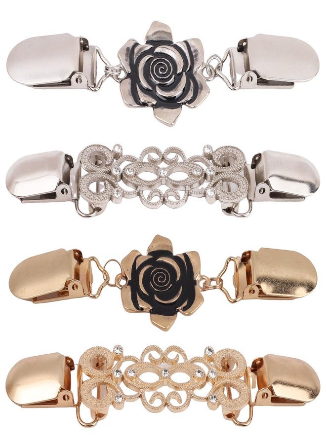 FRAMAD 4 Packs Vintage Dress Clips Back Cinch, Clothing Cincher for Back of Dress Shawl Sweater Cardigan Collar Fit Wsist for Women - Image 1